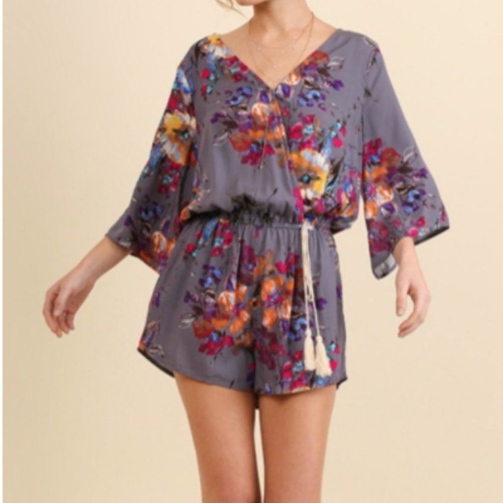 Umgee USA Floral Romper NWT